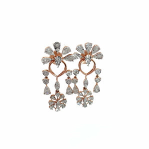 Ivana Jewels Earrings Flower Diamond Dangle Earrings