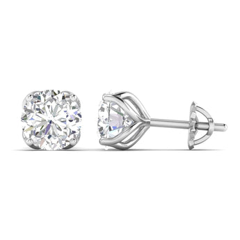 Ivana Jewels Earrings Four-Prong Diamond Stud Earrings