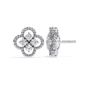 Ivana Jewels Earrings Four-Stone Clover Diamond Earrings