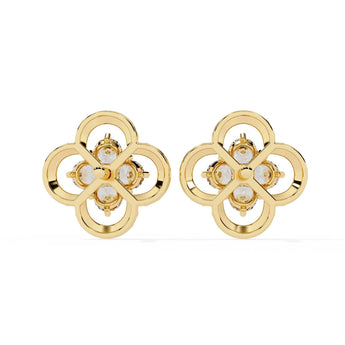 Ivana Jewels Earrings Four-Stone Clover Diamond Earrings