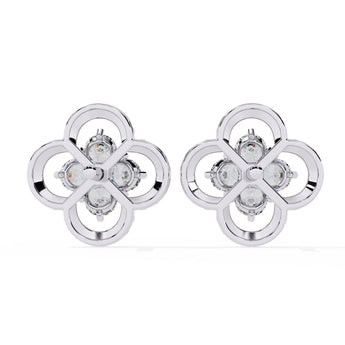 Ivana Jewels Earrings Four-Stone Clover Diamond Earrings