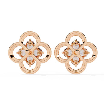 Ivana Jewels Earrings Four-Stone Clover Diamond Earrings