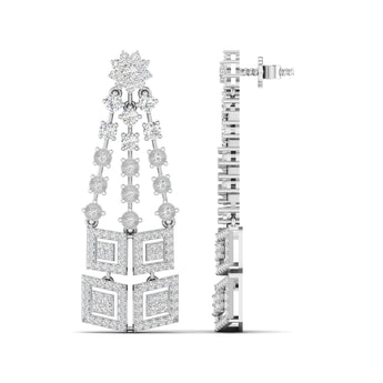 Ivana Jewels Earrings Geometric Diamond Dangle Earrings
