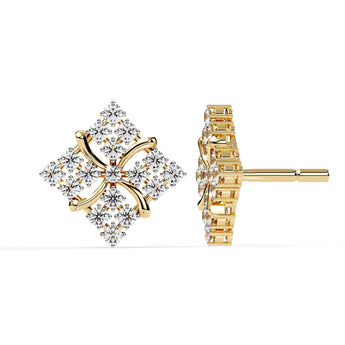 Ivana Jewels Earrings Geometric Diamond Stud Earrings
