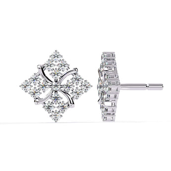 Ivana Jewels Earrings Geometric Diamond Stud Earrings