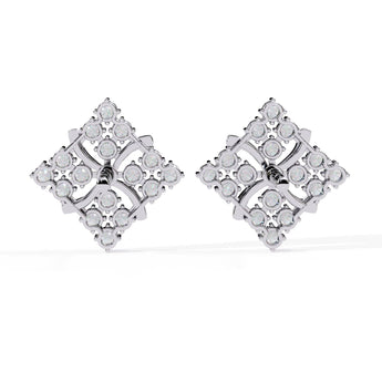 Ivana Jewels Earrings Geometric Diamond Stud Earrings