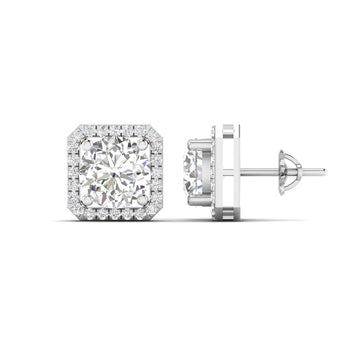 Ivana Jewels Earrings Large Diamond Halo Studs for Women