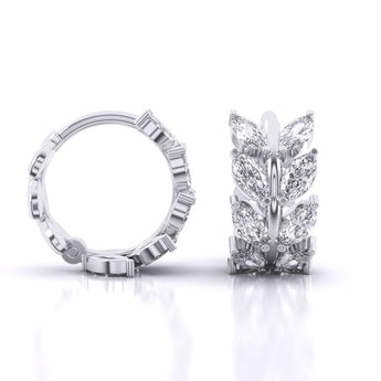 Ivana Jewels Earrings Laurel leaf Hoop Huggies Earrings