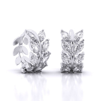 Ivana Jewels Earrings Laurel leaf Hoop Huggies Earrings