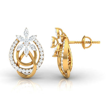 Ivana Jewels Earrings Marquise & Round Diamond Knot Earring