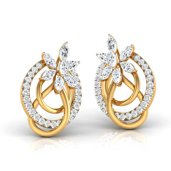 Ivana Jewels Earrings Marquise & Round Diamond Knot Earring