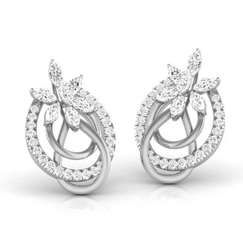 Ivana Jewels Earrings Marquise & Round Diamond Knot Earring