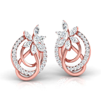 Ivana Jewels Earrings Marquise & Round Diamond Knot Earring