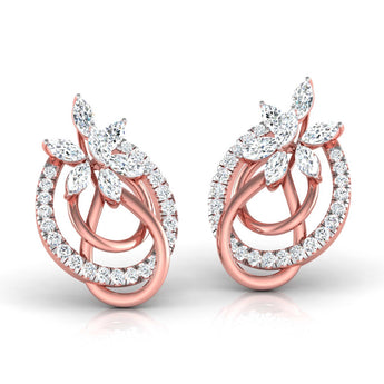 Ivana Jewels Earrings Marquise & Round Diamond Knot Earring