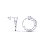 Ivana Jewels Earrings Marquise & Round Diamonds Hoop Earring