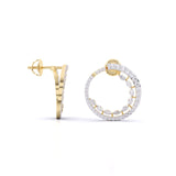 Ivana Jewels Earrings Marquise & Round Diamonds Hoop Earring