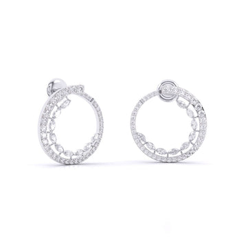 Ivana Jewels Earrings Marquise & Round Diamonds Hoop Earring