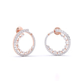 Ivana Jewels Earrings Marquise & Round Diamonds Hoop Earring