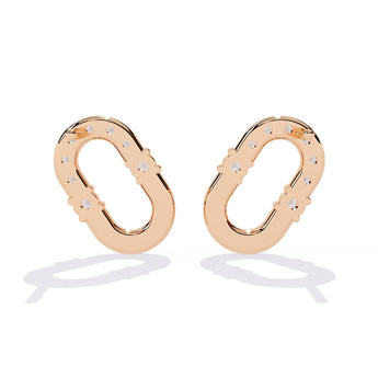 Ivana Jewels Earrings Minimalist Oval Diamond Earrings