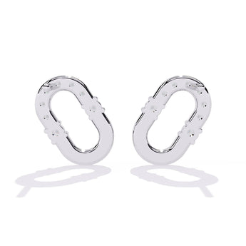 Ivana Jewels Earrings Minimalist Oval Diamond Earrings