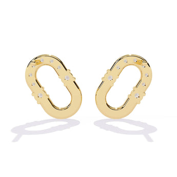 Ivana Jewels Earrings Minimalist Oval Diamond Earrings