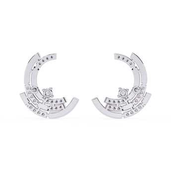 Ivana Jewels Earrings Modern Hoop Diamond Earrings