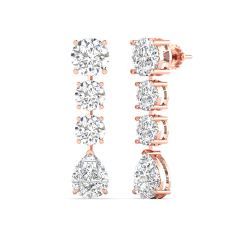 Ivana Jewels Earrings Pear and Round Diamond Earrings
