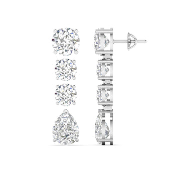 Ivana Jewels Earrings Pear and Round Diamond Earrings