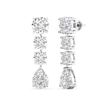 Ivana Jewels Earrings Pear and Round Diamond Earrings