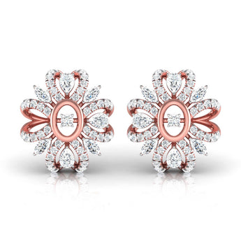 Ivana Jewels Earrings Pear, Marquise & Round Diamond Clustered Stud Earrings