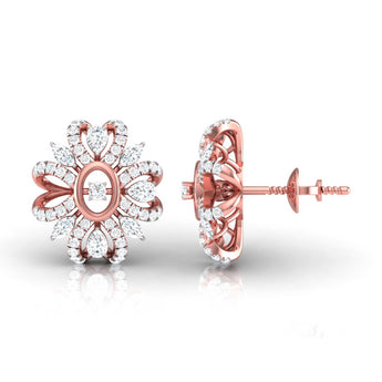 Ivana Jewels Earrings Pear, Marquise & Round Diamond Clustered Stud Earrings