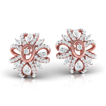 Ivana Jewels Earrings Pear, Marquise & Round Diamond Clustered Stud Earrings