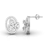 Ivana Jewels Earrings Pear & Round Diamond Leaf Stud Earrings