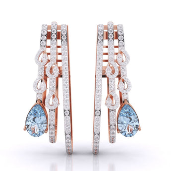 Ivana Jewels Earrings Pear Shape Aquamarine Earrings