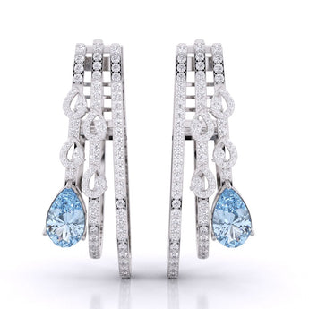 Ivana Jewels Earrings Pear Shape Aquamarine Earrings
