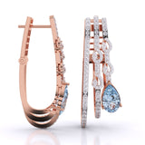 Ivana Jewels Earrings Pear Shape Aquamarine Earrings
