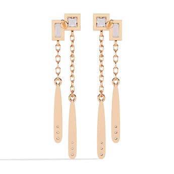 Ivana Jewels Earrings Princess Cut Diamond Drop Earrings