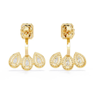 Ivana Jewels Earrings Rectangular and Teardrop Diamond Earrings