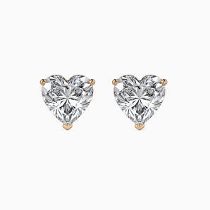 Ivana Jewels Earrings Rose Gold / 14KT 0.25 Carat Heart Shape Diamonds Stud Earring