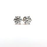 Ivana Jewels Earrings Rose Gold / 14KT 1.02 Carat Each Round Cut Solitaire Diamond 6-Prong Setting Earring