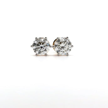 Ivana Jewels Earrings Rose Gold / 14KT 1.02 Carat Each Round Cut Solitaire Diamond 6-Prong Setting Earring