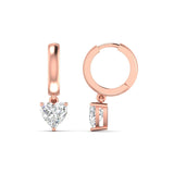 Ivana Jewels Earrings Rose Gold / 14KT 1.03 Carats Each Heart Shape Diamonds Heartfelt Hoops Earrings