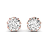 Ivana Jewels Earrings Rose Gold / 14KT 1.5 Carats Each Round Diamond 9 Prong Setting Studs Earring