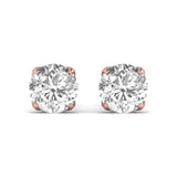 Ivana Jewels Earrings Rose Gold / 14KT 1.5 Carats Each Round Diamond Four Prong Basket Setting Studs Earring