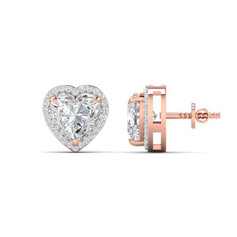 Ivana Jewels Earrings Rose Gold / 14KT 1.50 Carat Each Fancy Heart Shape Earrings For Her