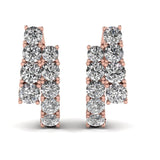 Ivana Jewels Earrings Rose Gold / 14KT 1.6 Carat Round Diamonds Hoop Huggies Earrings
