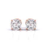 Ivana Jewels Earrings Rose Gold / 14KT 1 Carat Each Solitaire Diamond Earrings