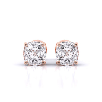 Ivana Jewels Earrings Rose Gold / 14KT 1 Carat Each Solitaire Diamond Earrings
