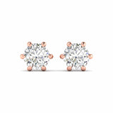 Ivana Jewels Earrings Rose Gold / 14KT 2.01 Carats Each Round Diamonds 6-Prongs Setting Studs Earrings