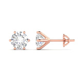 Ivana Jewels Earrings Rose Gold / 14KT 2.13 Carats Each Round Diamonds 6-prongs Setting Studs Earrings